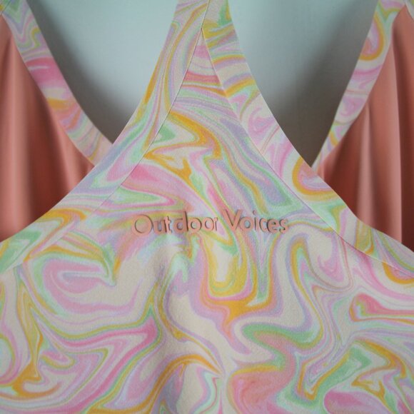 Outdoor Voices Multicolor Pink Marble Lined Pocket Shorts Exercise Dress S - Picture 3 of 6